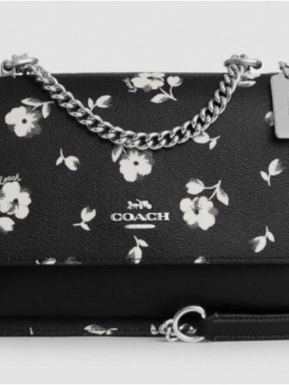 NWOT COACH Klare Crossbody Bag With Floral Print Black/White Multi - Picture 2 of 6